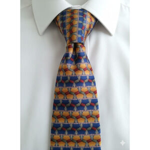 J. Garcia Collectors Edition Blue Red Yellow silk tie - 57"